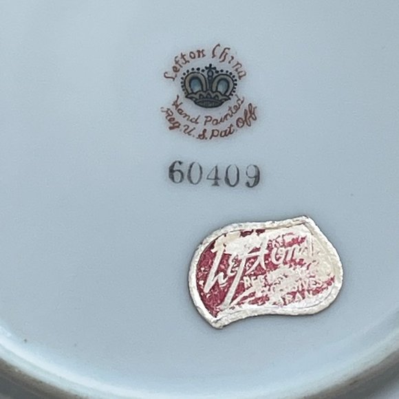 VINTAGE LEFTON CHINA HAND PAINTED PINK ROSES PATTERN PLATE 60409 - Picture 4 of 5